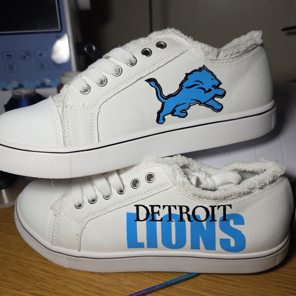 Detroit Lions Womens White Sneakers Size 9